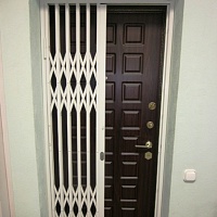Раздвижная решетка на дверь металлическая (гармошка). Модель-1