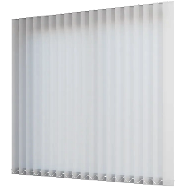 Жалюзи вертикальные тканевые 89 мм, цвет белый Ратан