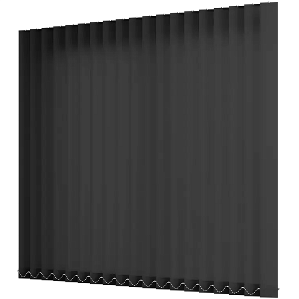 Жалюзи вертикальные тканевые 89 мм, цвет черный Плэйн